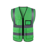 Grass Green Multi Pocket Reflective Vest Traffic Protection Reflective Vest Warning Clothing Construction Road Maintenance