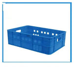 PE Plastic Fresh Vegetable Basket Milk Supermarket Storage Turnover Basket Blue