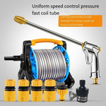 Household High-pressure Washing Water Gun Water Pipe Car Brush Artifact Hose Retractor Coil Garden Watering And Cleaning Set 30m Set + Bubble Pot