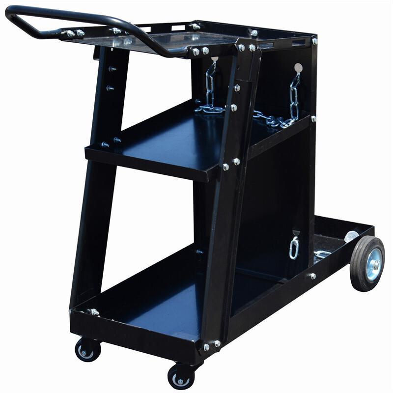 3-Tier Welding Cart ARC Welder Trolley Mobile Universal Tool Cart Welding Machine Multi-Functional Workshop Organiser with Wheels for Tanks Gas Bottle