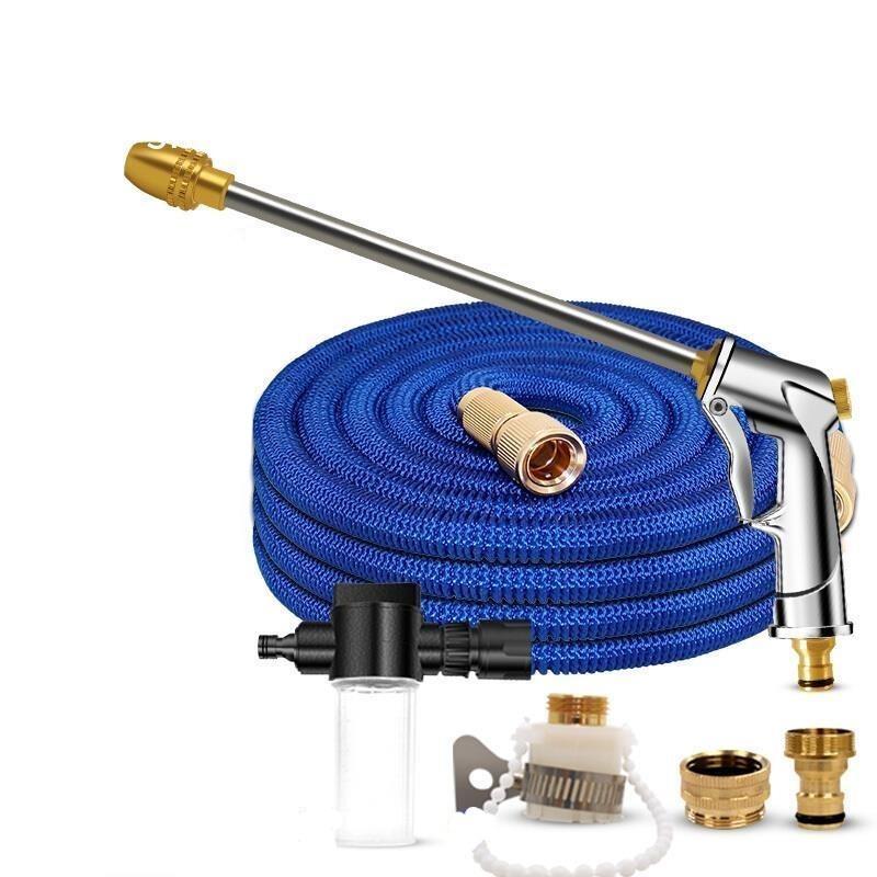 Car Wash Machine High Pressure Car Wash Manual Hose Sprinkler Garden Spray Tap Water Tap Set [30 Meters After Water Injection] + Foam Pot + Wash Car Shampoo + Towel