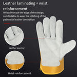 Short Cow Leather Welding Gloves Two Layer Cow Leather Welding Welder's Special Anti Scalding Wear Resistant Heat Insulation Labor Protection Gloves Palm