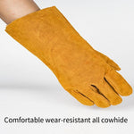 12 Pairs Cow Leather Welding Gloves Special For Labor Protection Welding Welder Lengthened And Thickened