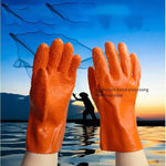 Killing Fish Rubber Latex Gloves Labor Protection Rubber Particles Anti-skid Wear-resistant Oil Resistant Acid And Alkali Resistant Orange L