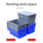 Plastic Box Warehouse Storage Box Turnover Basket Inclined Mouth Plug-in Turnover Box Blue