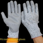 PU Coating Safety Gloves Stab Proof Kitchen Wear-resistant Gloves Wood Working Labor Protection Gloves Anti Cutting Work Gloves - Free Size