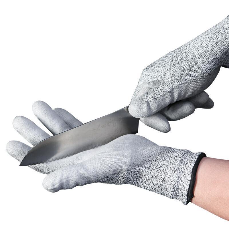 PU Coating Safety Gloves Stab Proof Kitchen Wear-resistant Gloves Wood Working Labor Protection Gloves Anti Cutting Work Gloves - Free Size