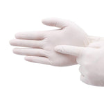 Domestic Disposable Rubber Gloves Film Plastic Transparent Food Catering Kitchen Latex Gloves 100 / Box White M