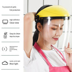 Anti Oil Smoke Splash Face Shield Kitchen Cover Face Mask Arc Yellow Top White Face Screen 1 Set