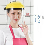 Anti Oil Smoke Splash Face Shield Kitchen Cover Face Mask Arc Yellow Top White Face Screen 1 Set