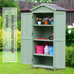 Outdoor Garden Tool Room Courtyard Storage Cabinet Sunscreen Waterproof Gardening Sundries Balcony Storage Cabinet Cyan 4 Grid