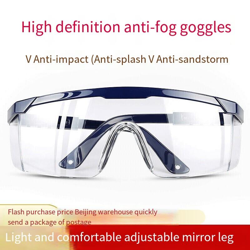 10 Pieces Goggles Dust Proof Windproof Splash Proof Protective Glasses Fog Proof Riding Uv Proof Sunglasses Eye Mask Dark Blue Fog Proof