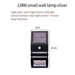 Solar Wall Lamp Human Body Induction Fence Lamp Aisle Lamp Courtyard Decorative Lamp Villa Household Garden Lamp Waterproof Outdoor Wall Lamp