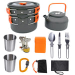 Outdoor Portable Pot Set 2-3 People Split Gas Stove Camping Windproof Stove Cookware Set For Picnic Traveling