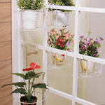 Flower Pot Rack Iron Balcony Outdoor Flower Pot Hanging Basket Hanging Flower Storage Rack 5 Pieces