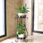 European Iron Flower Rack Multi Floor Balcony Indoor Living Room Flower Rack Green Luo Hanging Orchid Pot Rack White Trumpet