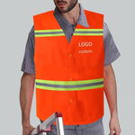 Environmental Sanitation Worker's Safety Vest Reflective Vest Safety Suit Cleaning Suit Construction Vest - Orange