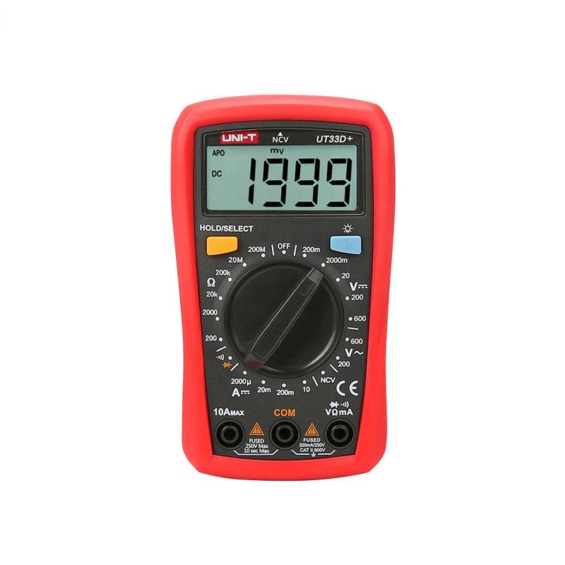 UNI-T Mini Digital Multimeter 600V NCV Palm Size UT33+ Series Manual Range AC DC Voltmeter Ammeter Resistance Capatitance Tester