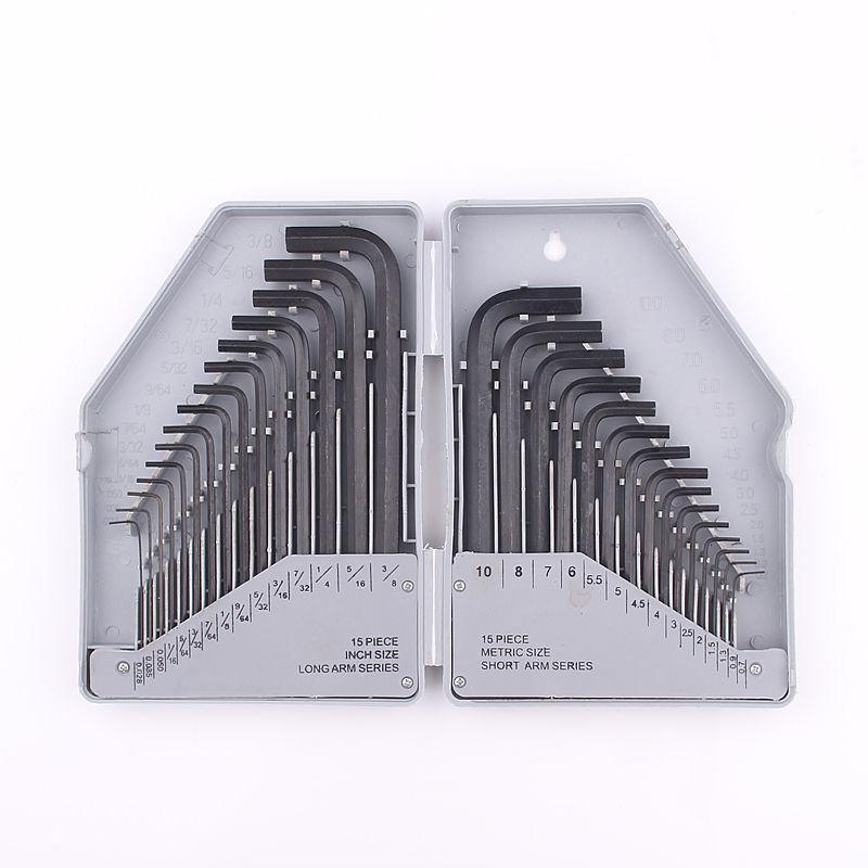 30 Piece Flat Head Hexagon Spanner Set Hexagon Spanner Multi Function Hexagon Flat Head High Hardness Hexagon Screw Driver Universal Tool Spanner Set