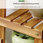 Balcony Solid Wood Flower Rack Multi-layer Fleshy Indoor Solid Wood Flower Rack [surface Carbonization + Anti-corrosion]