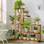 Balcony Solid Wood Flower Rack Multi-layer Fleshy Indoor Solid Wood Flower Rack [surface Carbonization + Anti-corrosion]