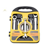 7-Piece Quick Ratchet Wrench Dual Purpose Open Ring Wrench Automatic Wrench Hardware Tool Wrench Set