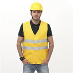 15 Pieces Increase Railway Reflective Vest Reflective Vest Environmental Sanitation Construction Reflective Vest Reflective Safety Clothing Yellow Cloth Gray Bar Free Size