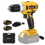 ECVV Cordless Drill Driver Kit 80Nm Torque 20V Brushless Driver 2-Variable Speed with Fast Charger 13mm Metal Chuck for Fastening and Drilling