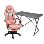 ECVV Gaming Chair and Gaming Table Set Ergonomic Chair Desk Combination Home Office Study Workstation Use for E-sports Player Gaming Anchor