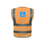 Multi-Pocket Reflective Clothing Breathable Reflective Vest Construction Night Working Vest - Orange Free Size