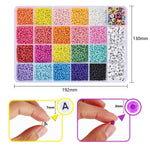 24 Grids Candy Color Diy Handmade Beads with Square Letter Beads for Jewelry Making, Necklaces, Bracelets (1200pcs)