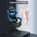 ECVV Gaming Chair Ergonomic Racing Style Recliner Chair Vibrating Massage Thickened PU Leather Latex Filling for E-sports Player Gaming Anchor