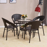 Iron Outdoor Tables And Chairs Courtyard Small Round Table Chairs Simple Leisure Tables And Chairs Combination Balcony Rattan Chairs Three Piece Set