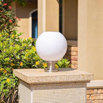 Solar Column Head Lamp LED Outdoor Wall Lamp Gate Courtyard Wall Lamp Waterproof Garden Villa Courtyard Lamp Household Ball Lamp Municipal White Light