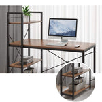 IBAMA Home Office Desk With 4 Tier Shelves, Work Study Gaming Writing Table