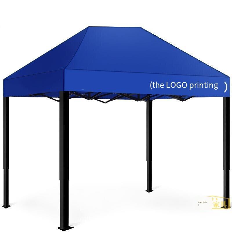 Folding Sunshade 2×2m Blue Outdoor Sunshade Big Umbrella Stall Umbrella Outdoor Advertisement Automatic Shelf Sunshade Canopy Parking Shed