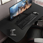 ECVV RGB LED Gaming Chair and Gaming Desk Set Plus Size Oil Wax Leather Chair with Carbon Fiber Textured Gaming Table for E-sports Player Gaming Anchor