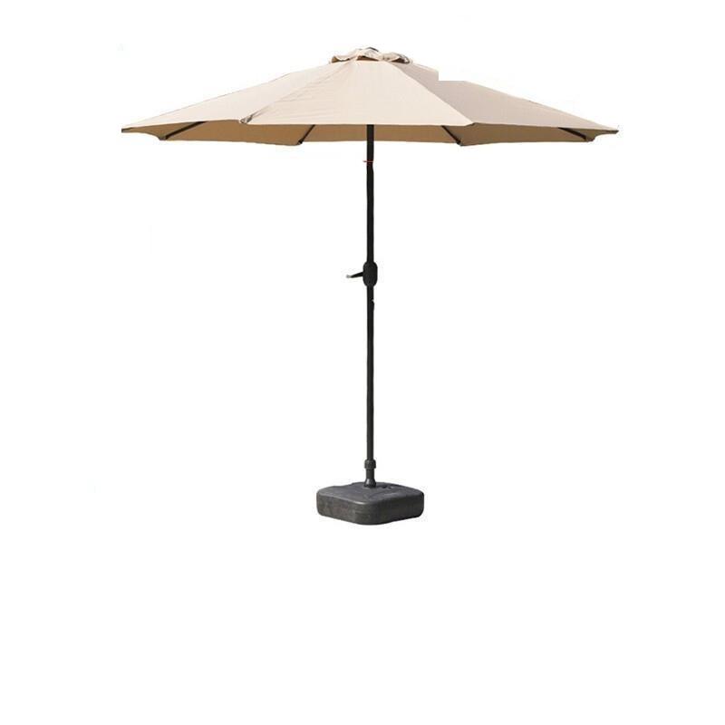 2.7m Khaki Center Pillar Umbrella + 22kg Water Injection Base Outdoor Sunshade Umbrella Courtyard Umbrella Terrace Garden Villa Balcony Large Sun Umbrella Outdoor Umbrella Large Roman Umbrella