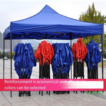 Outdoor Sunshade Stall Folding Telescopic Shed Four Corner Umbrella Parking Advertising Sunscreen Tent Awning 2 × 2m Red [bold And Thickened]