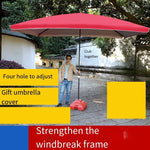 Outdoor Sunshade Large Size Ground Stall Large Courtyard Folding Beach Square Commercial Advertising Sunscreen Tent With Base Big Umbrella Stall With Red 2.5 * 2.5 Four Gear