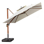 Outdoor Sunshade With Light Solar Light Strip Umbrella Courtyard Terrace Balcony Square Solar Big Roman Umbrella [with Light] 3m Square Silver White With 170kg Water Injection Sand Injection Base