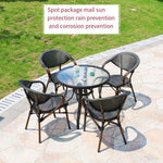 Outdoor Table And Chair Rattan Chair Outdoor Leisure Balcony Tea Table Table And Chair Set Coffee Shop Table And Chair Rattan Chair Five Piece Set