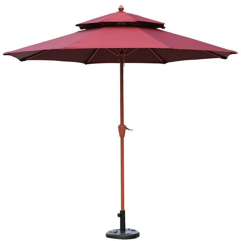 Outdoor Umbrella Courtyard Sun Advertisement Folding Stall Umbrella Central Pillar Balcony Table Chair Sunshade Iron Pole Central Pillar Umbrella 2.7m