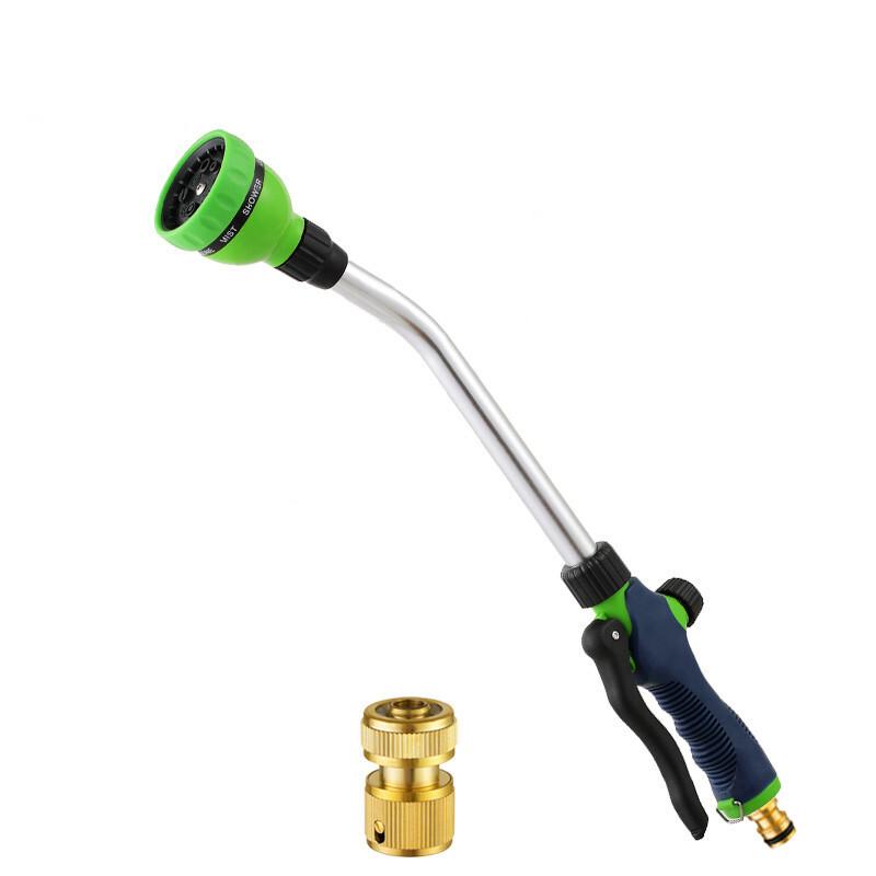 Gun + Copper Quick Connection Household High-pressure Car Washing Water Gun Water Pipe Set Flower Watering Nozzle Multifunctional Gardening Water Gun Garden Atomization Watering Vegetable Garden Long Rod Water