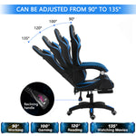 ECVV Gaming Chair Ergonomic Racing Style Recliner Chair Vibrating Massage Thickened PU Leather Latex Filling for E-sports Player Gaming Anchor