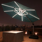 Outdoor Sunshade Umbrella Courtyard Garden Guard Platform Leisure Sun Umbrella Beach Solar Umbrella Square 3m Roman Umbrella 3.0m Circular Led Light Strip [equipped With 130kg Water Tank Base]