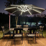 Outdoor Sunshade Umbrella Courtyard Garden Guard Platform Leisure Sun Umbrella Beach Solar Umbrella Square 3m Roman Umbrella 3.0m Circular Led Light Strip [equipped With 130kg Water Tank Base]