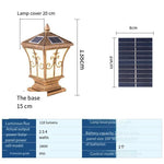 Solar Column Head Lamp Outdoor Courtyard Lamp Household Wall Lamp Waterproof Garden Villa Park Gate Lamp Solar Dual-purpose Model Remote Control