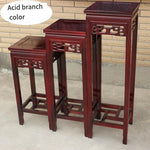 30 * 30 * 95 Chinese Antique Flower Rack Living Room Floor Bonsai Rack Solid Wood Flower Table Single Balcony Rack Walnut