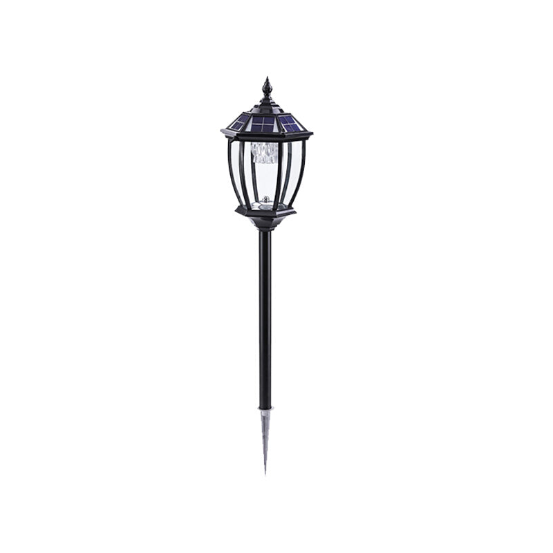 Solar Floor Lamp Garden Villa Outdoor Courtyard Lamp Community Aisle Waterproof Lawn Floor Lamp Black Two Color Light